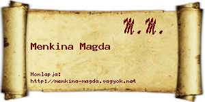 Menkina Magda névjegykártya